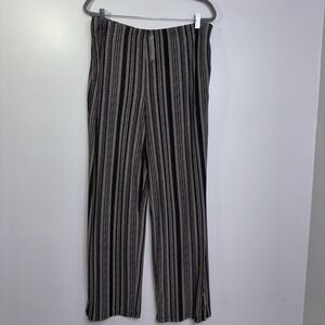 Susan Graver Regular Printed Liquid Knit Wide Leg Pants Size Large NWOT